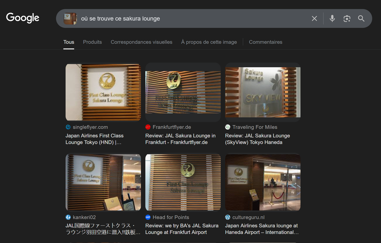 Recherches sur le Sakura Lounge