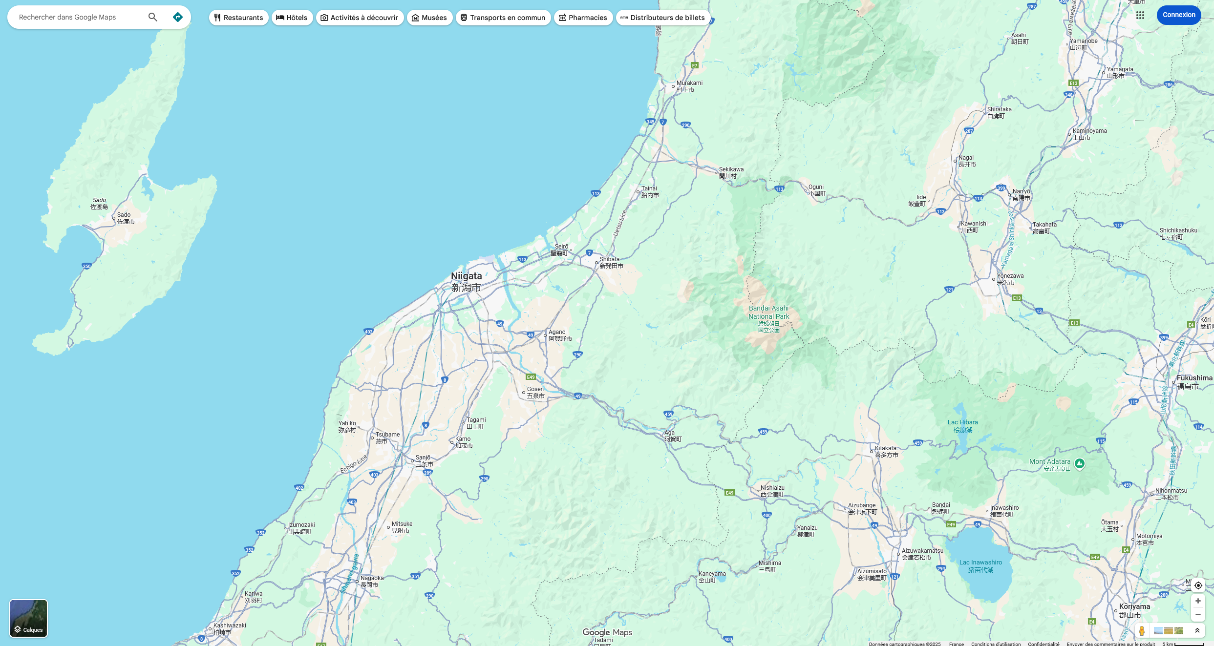 Vol au dessus des préfectures de Fukushima et Niigata
