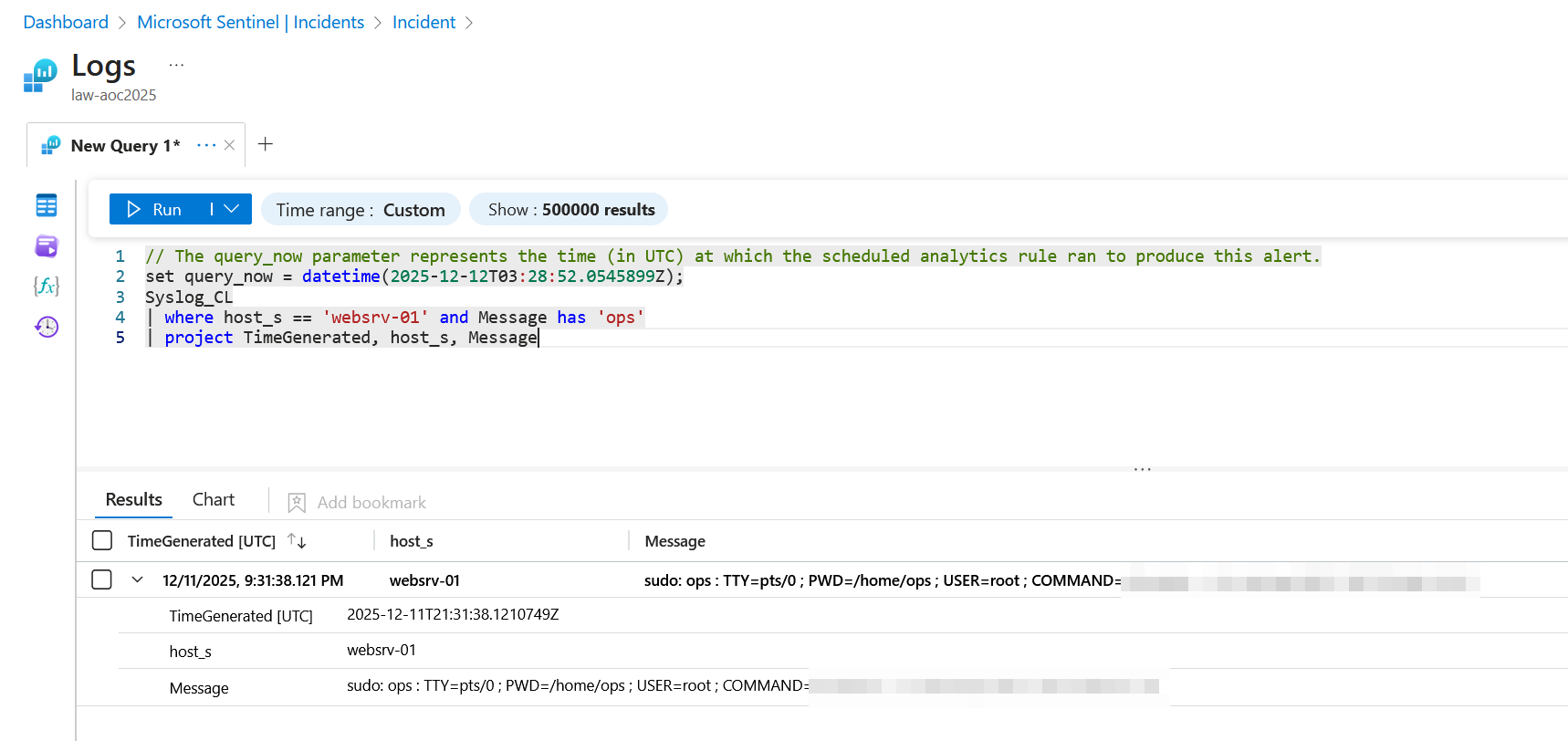 Commande de reverse-shell trouvée dans les logs
