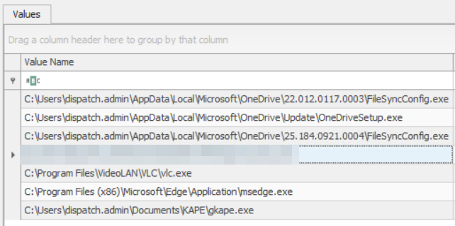 Chemin vers l'exécutable utilisé