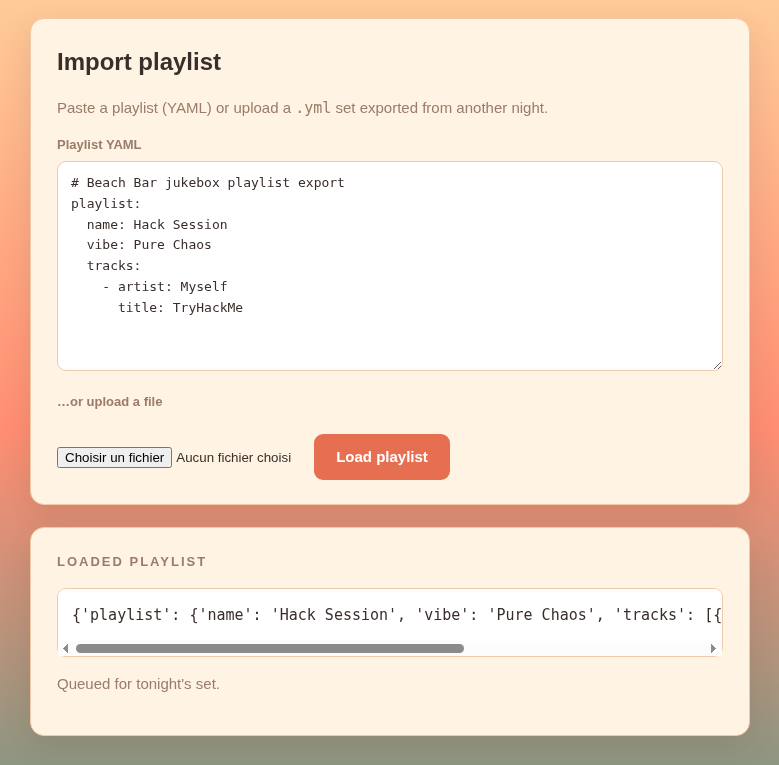 La playlist est convertie au format JSON